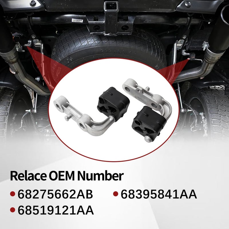 RydSuns 6Pcs Exhaust Bracket Muffler Support Compatible with 2019-2025 Dodge Ram 1500 Rear Left & Right Rubber Isolator Hanger Assembly Replaces 68275662AB 68519121AA 68395841AA - Image 2